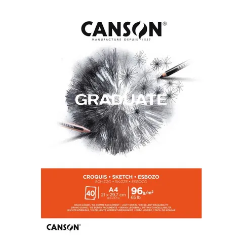 Blok szkicowy A4 CANSON Graduate - 96 g/m² - 40 ark.