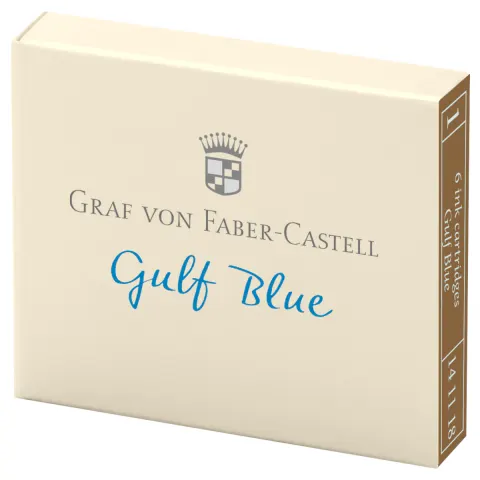 Naboje atramentowe GRAF VON FABER-CASTELL - Gulf Blue (niebieski) - 6 szt.