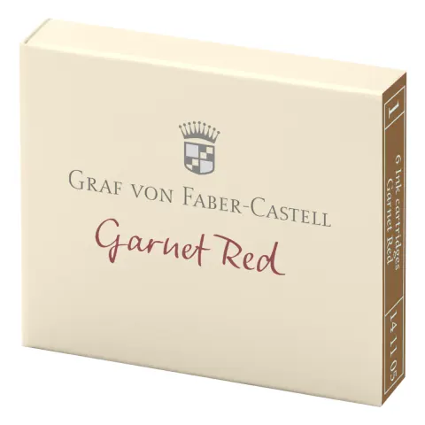 Naboje atramentowe GRAF VON FABER-CASTELL - Garnet Red (bordowy) - 6 szt.