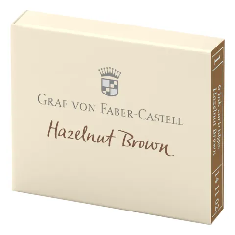 Naboje atramentowe GRAF VON FABER-CASTELL - Hazelnut Brown (brązowy) - 6 szt.