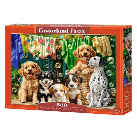 Puzzle CASTORLAND 500 - Puppies, Laundry and Bird Antics