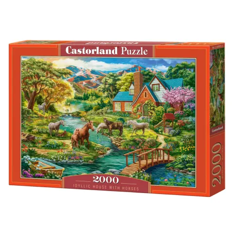 Puzzle CASTORLAND 2000 - Idyllic House with Horses