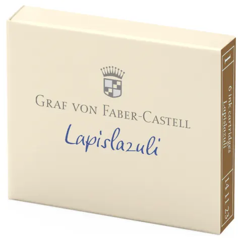 Naboje atramentowe GRAF VON FABER-CASTELL - Lapislazuli (niebieski) - 6 szt.