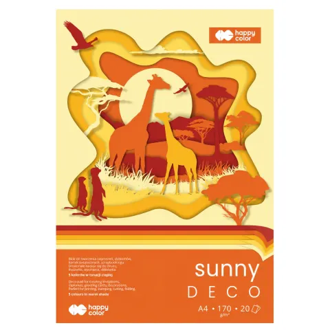 Blok kreatywny A4 HAPPY COLOR Deco Sunny - 170 g/m² - 20 ark.