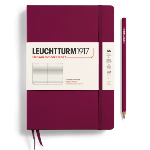 Notatnik w linię A5 LEUCHTTURM1917 Classic Medium – Port Red