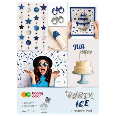 Blok kreatywny A4 HAPPY COLOR Party Ice - 75-150 g/m² - 10 ark.