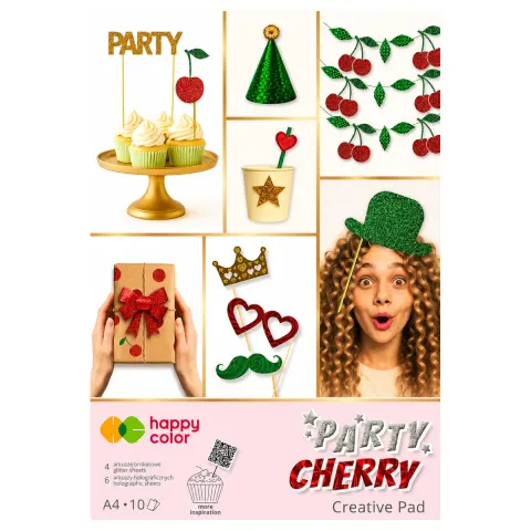 Blok kreatywny A4 HAPPY COLOR Party Cherry - 75-150 g/m² - 10 ark.
