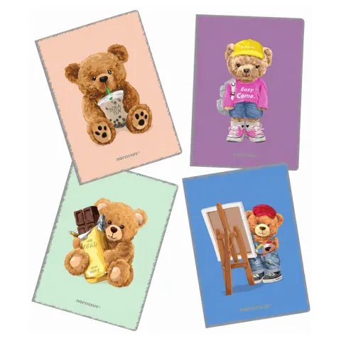 Zeszyt A4 w kratkę NARCISSUS Teddies PP - 32 kartki