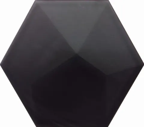 Płytki Heksagonalne 3D Decus Piramidal Negro Mate 17x15