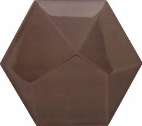 Płytki Heksagonalne 3D Piramidal Decus Chocolate Matt 17x15