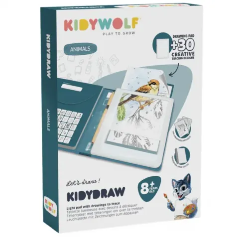 Kidydraw-Pad tablet rysunkowy podświetlany Animals 8+ Kidywolf
