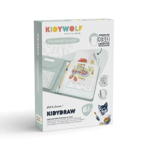 Kidydraw-Pad tablet rysunkowy podświetlany Food 6+ Kidywolf