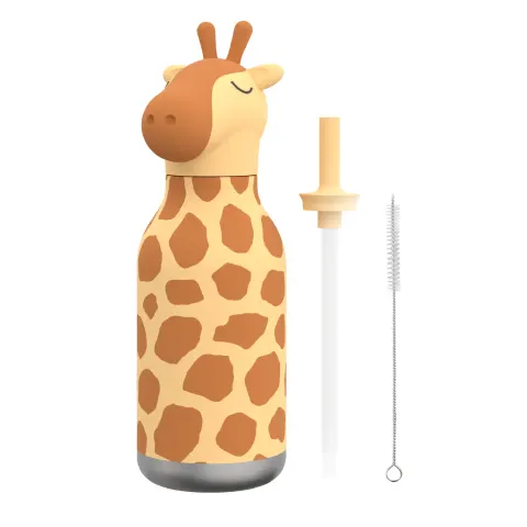 Butelka termiczna ze słomką Bestie Żyrafa 460 ml Asobu