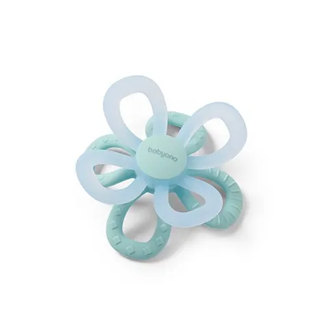 Gryzak silikonowy Flower niebieski BabyOno