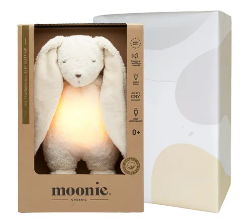 Moonie 2.0 POLAR Szumiący Królik Organic z lampką nocną