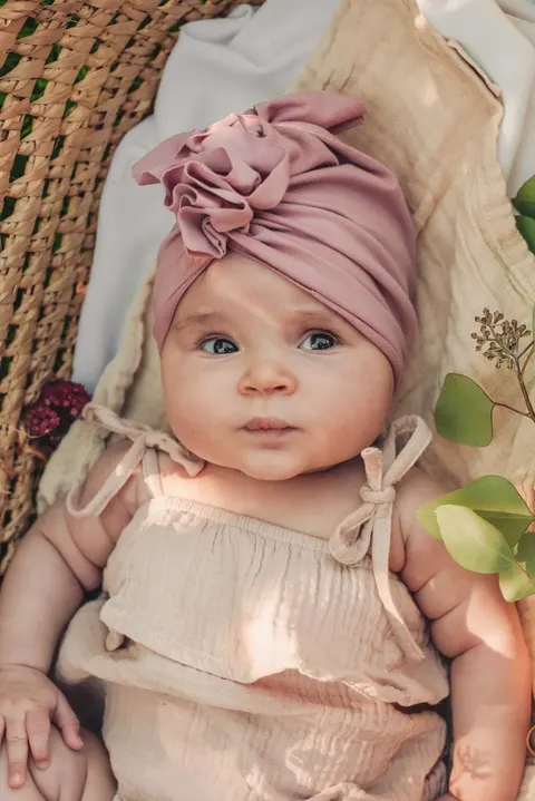 Turban ORGANIC premium MAUVE PINK -50%