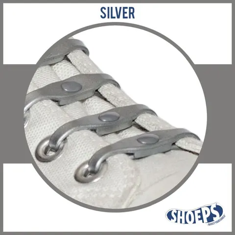 Silikonowe Sznurówki Shoeps SILVER/srebrne