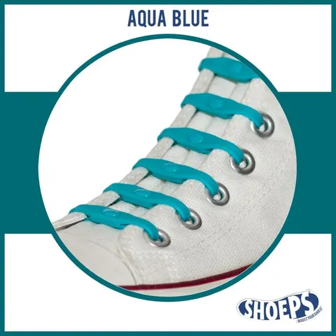 Silikonowe Sznurówki Shoeps AQUA BLUE/morski niebieski