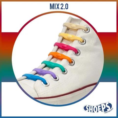 Silikonowe Sznurówki Shoeps MIX 2.0/8 stonowanych kolorów