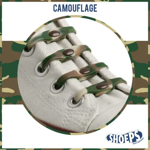 Silikonowe Sznurówki Shoeps CAMOUFLAGE/khaki