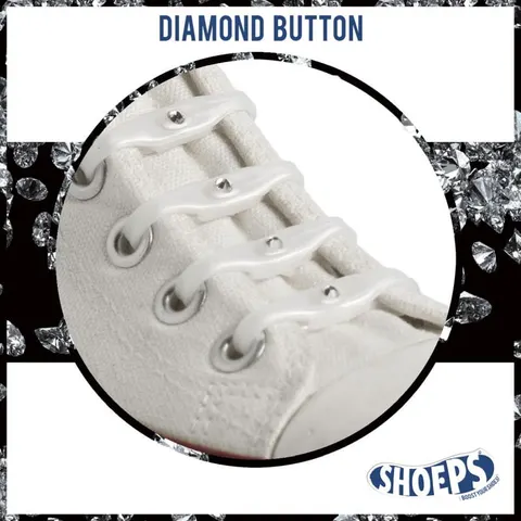 Silikonowe Sznurówki Shoeps PEARL DIAMOND/perłowy+diament