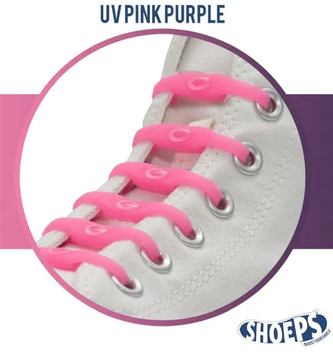 Silikonowe Sznurówki Shoeps UV PINK-PURPLE/zmieniające kolor