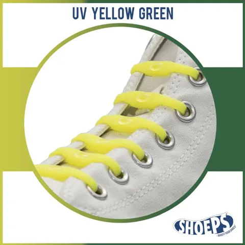 Silikonowe Sznurówki Shoeps UV YELLOW-GREEN/zmieniające kolor
