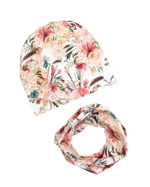Czapka + Komin KWIATY BOHO -50%