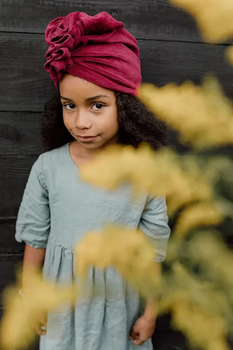 Turban VELVET ciepły CRIMSON RED