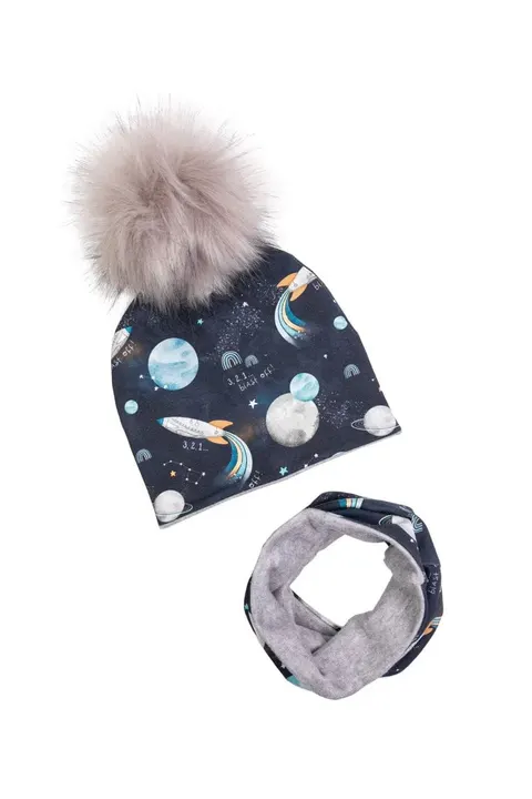 Zimowa Czapka z pomponem + Komin KOSMOS -50%