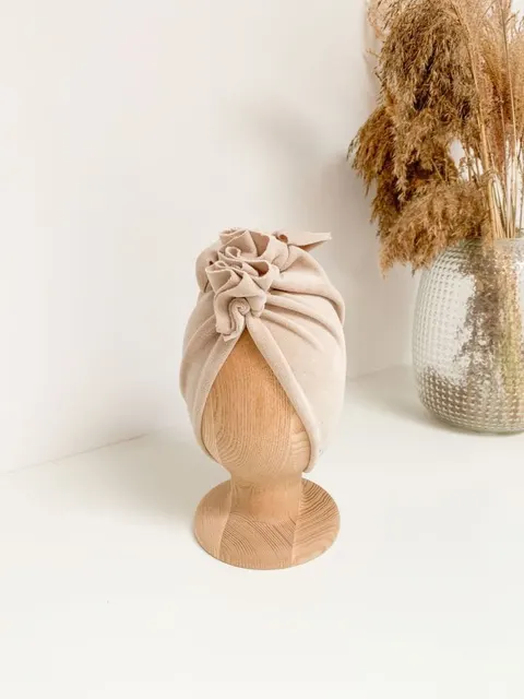 Turban VELVET ciepły WARM BEIGE