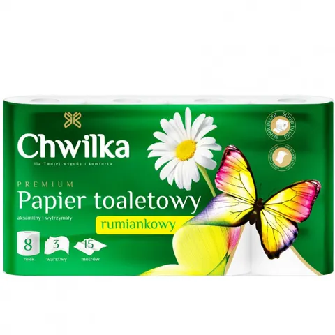 CHWILKA Papier toaletowy RUMIANKOWY, 8 szt