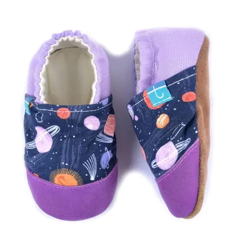 Kapcie ze skórzaną podeszwą i noskiem PURPLE PLANETS