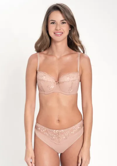 Samanta - Biustonosz Juno A333 cappuccino push-up Beżowy 85C
