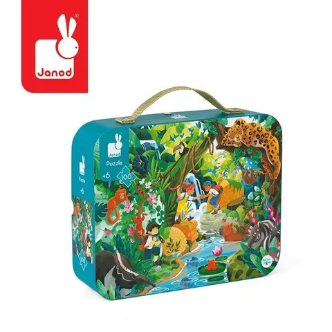 Janod 6 lat+ Puzzle w walizce Przygoda w kraju Inków 100 el.
