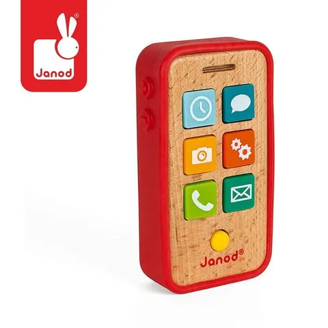 Telefon drewniany z dźwiękami 18 m+ Janod J05334