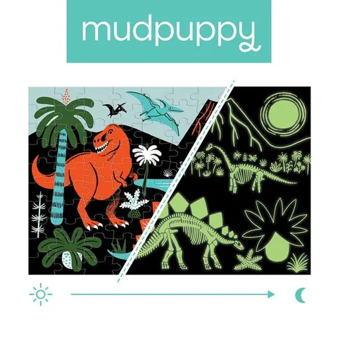 Mudpuppy 5 lat+ Puzzle świecące w ciemności Dinozaury 100 el.