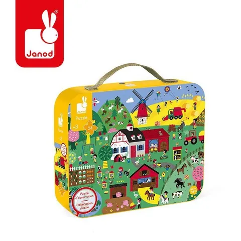 Puzzle obserwacyjne w walizce Farma 24 el. 3 lata+ Janod J02660