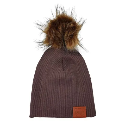 Czapka ORGANIC MUDDY BROWN z pomponem Premium -50%