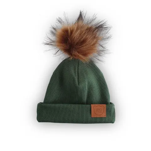 Czapka ORGANIC GREEN z pomponem Premium -50%