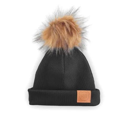 Czapka ORGANIC ANTRACYT z pomponem Premium -50%