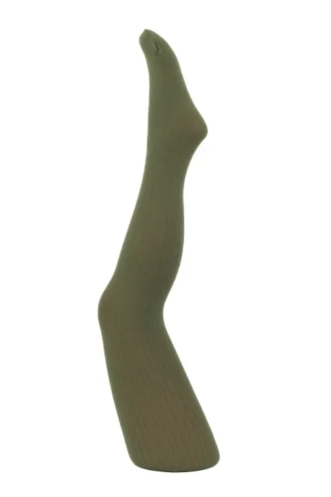 Rajstopki PUCHATKI / AGATKA w prążek OLIVE