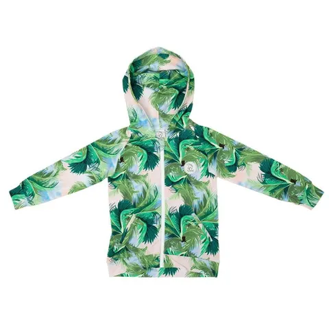 Bluza z kapturem na zamek TIE DYE PALM BLUE
