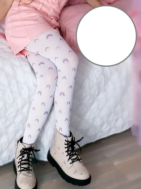 Rajstopki YOU R CUTE tęcza 40 den BIANCO