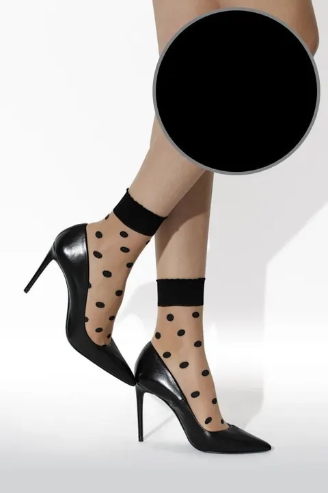 Damskie Skarpetki w kropki DOTS 20 den NERO