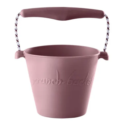 Scrunch 12 m+ Składane wiaderko Bucket PUDROWY RÓŻ do wody i piasku