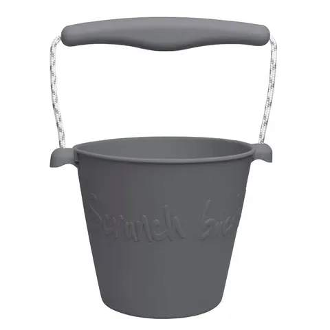 Scrunch 12 m+ Składane wiaderko Bucket CIEMNY SZARY do wody i piasku