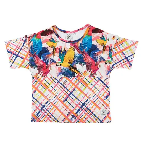 T-Shirt Patch FANCY GRID / PINK PARROTS