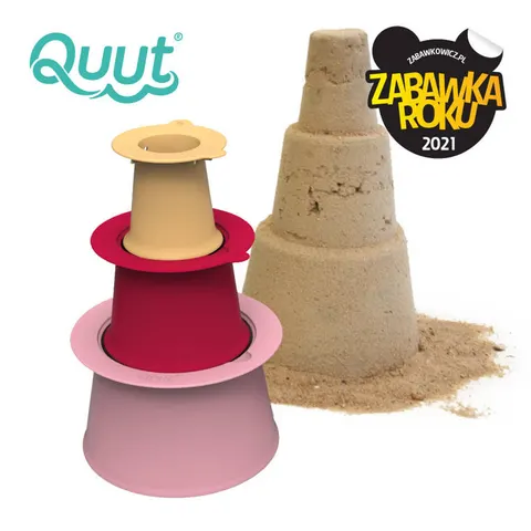 Zestaw 3 foremek do piasku Wieża ALTO Cherry + Banana Pink 18 m+ QUUT