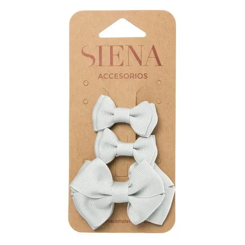 Spinki 3 szt. KOKARDKI 1 duża + 2 małe szare / Light Grey SIENA 207 50 7435 E